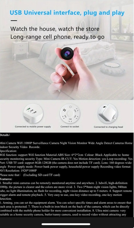 Tu Tercer Ojo Cámara Invisible de Seguridad WiFi Vigilancia 24/7 Súper Discreta gallery