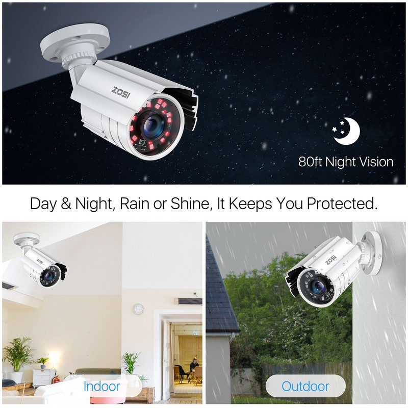 ZOSI 8CH 1080P Outdoor CCTV Security Camera System 5MP Lite DVR IR Night Vision gallery
