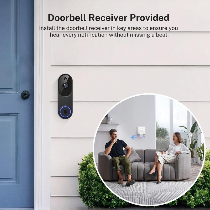 1080P Wireless Wi-Fi Video Doorbell Camera with Two Way Audio, Night Vision, Clo gallery