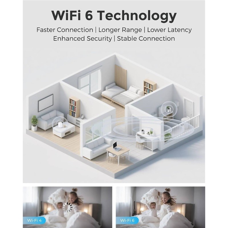 WiFi Home Camera Motion Detection, Color Night Vision 2-Way Audio, 256GB SD Card gallery