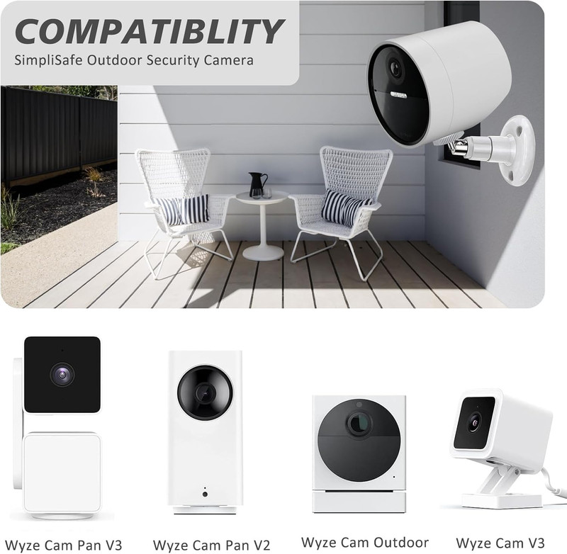 2 Pack Wall Mount Compatible with Simplisafe Outdoor Security Camera, 360° Rotat gallery