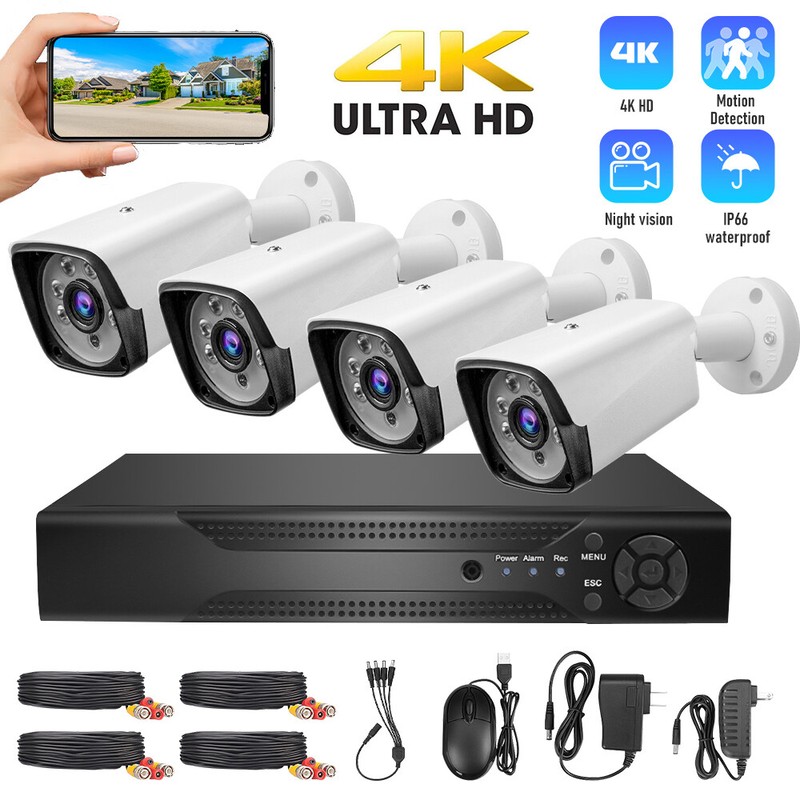 4CH H.265+ 5MP Lite DVR 1080P Outdoor CCTV Home Security Camera System Kit IP66 gallery