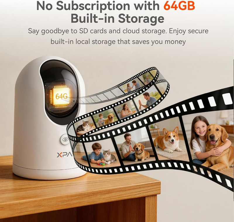 4K UHD Indoor Camera, 64G Built-In Storage No Subscription,Pet Camera Indoor wit gallery