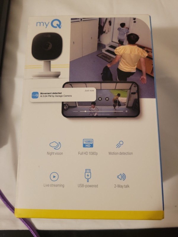 myQ Smart Garage Security Camera Full HD 1080p Indoor Wi-Fi White USB Powered gallery