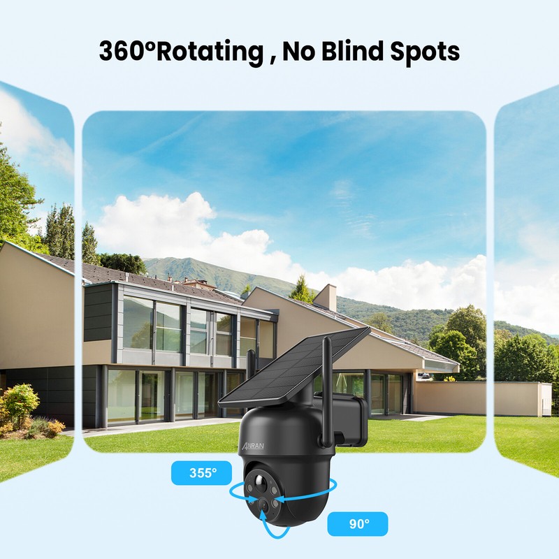 ANRAN 5MP Wireless Home Security Cameras Solar Battery Powered WiFi PTZ Outdoor gallery