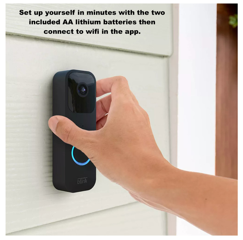 Blink Wifi or Wired Video Doorbell (newest model) Works with Alexa (Black) gallery