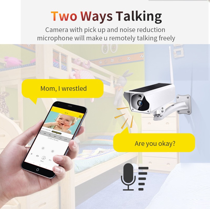 Outdoor 1080P Solar Powered Security Energy Camera Wireless WiFi IP Home CCTV HD gallery