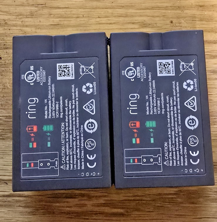 Genuine Rechargeable Battery V4 2 Pack Ring Video DoorBell 2, 3, 4 Quick Release gallery