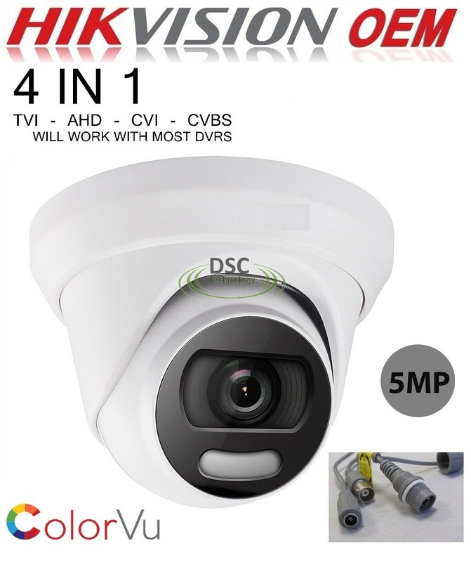 2.8MM 5MP Full Color Night Vision BNC Analog HD Turret Security Camera