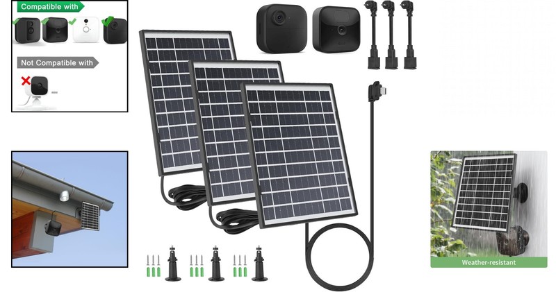 High Efficiency Solar Panels - 3 Pack Compatible with Blink Outdoor 4/XT Series gallery