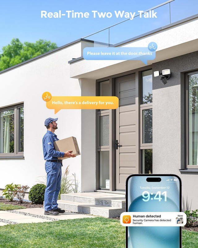 Onforu 2K Hardwired Floodlight Camera, 3500LM Motion Activated ,Works with Alexa gallery