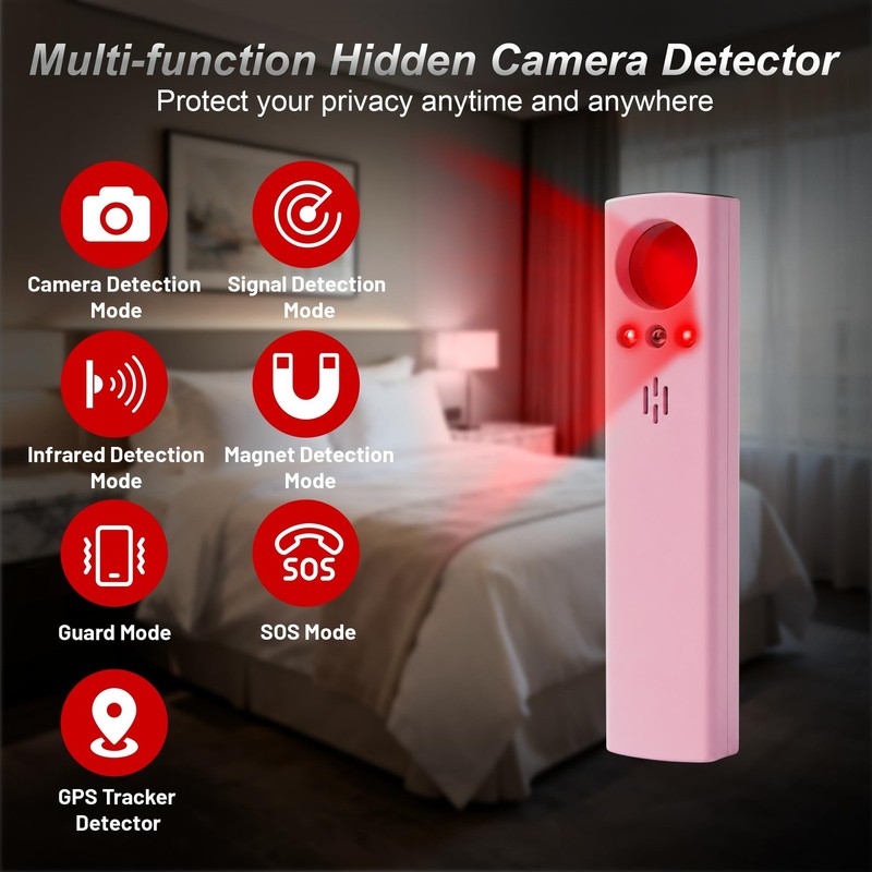 Hidden Camera Detector, 6-in-1 Anti-Spy Camera Finder w/LED Screen, GPS Track... gallery