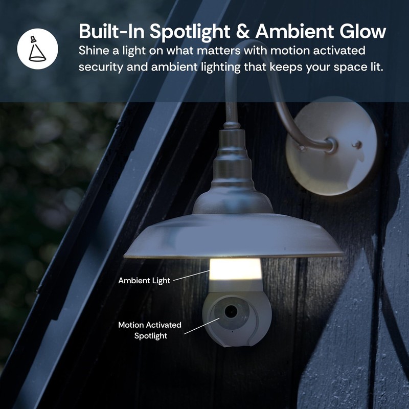 Luna Light Bulb Security Cameras Wireless Outdoor Indoor, 360° Pan Tilt, Colo... gallery