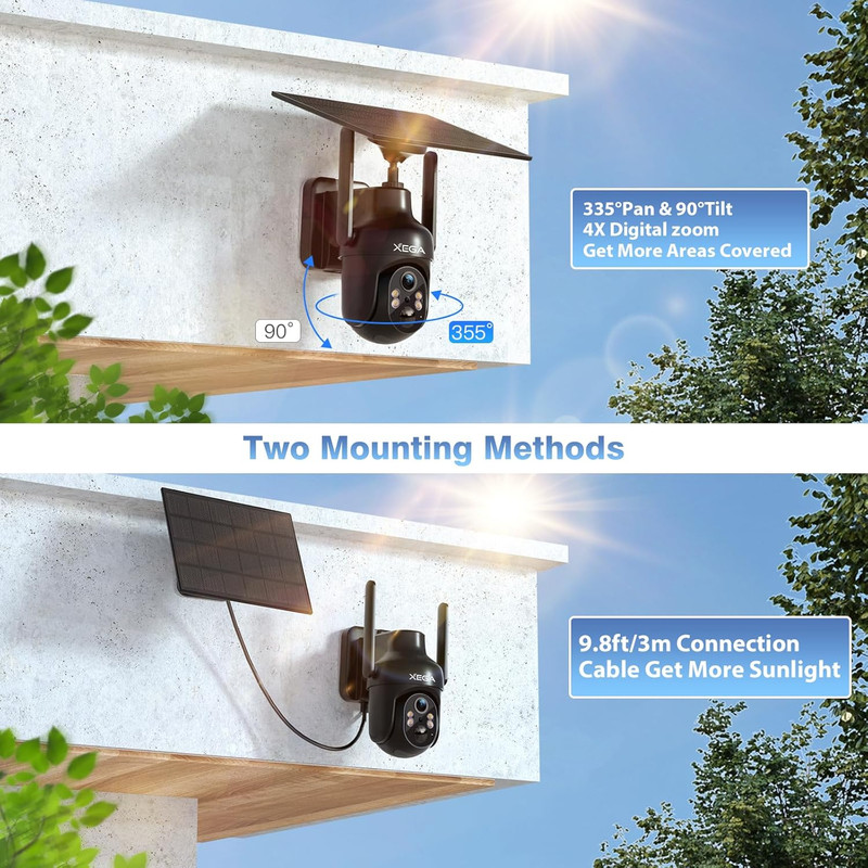 4 Pack Security Camera Wireless Outdoor, 2K PTZ Camera Wifi Surveillance Recharg gallery