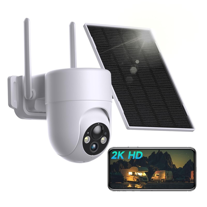 Solar Security Camera Wireless Outdoor, 2.4G WiFi Outdoor Cameras for Home Se…