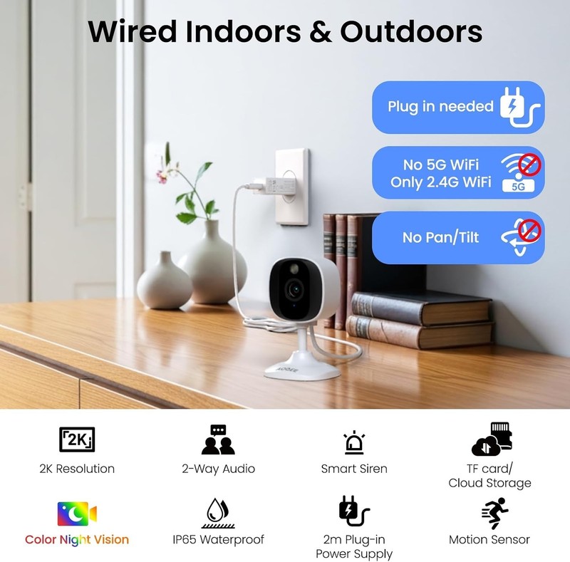 2K Cameras for Home Security, Indoor/Outdoor, Full Color, C1 2Pack | 2.4G Wir... gallery