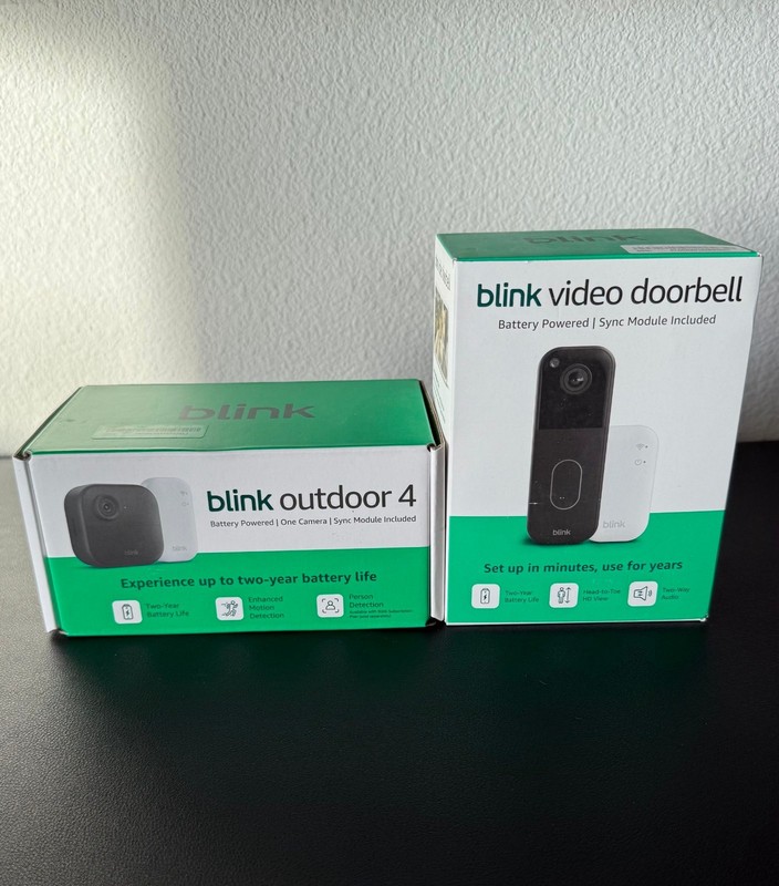 Blink Outdoor 4 Camera System + Blink Video Doorbell Bundle w/ Sync Module Core
