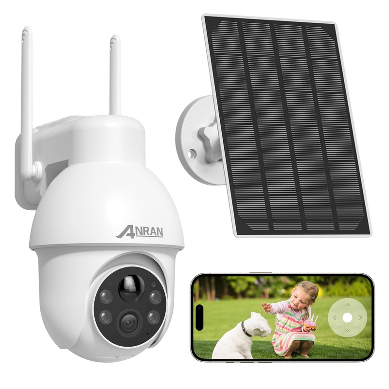 2K Solar Security Camera Outdoor Wireless, WiFi Camera Battery-Powered with 3…