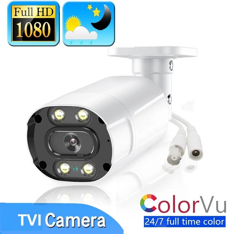 1080P Full Color Night Vision Outdoor 2MP Security Camera LED Warm Light US SHIP