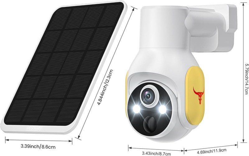 Camara De Seguridad Solar 360 Para Casa Exterior 2.4G WiFi Con Audio y Micrófono gallery