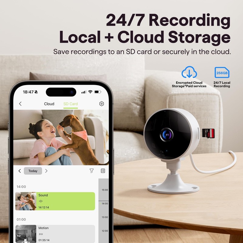 2K Wireless Cameras for Home Security Camera, Pet Camera Indoor with Phone Ap... gallery