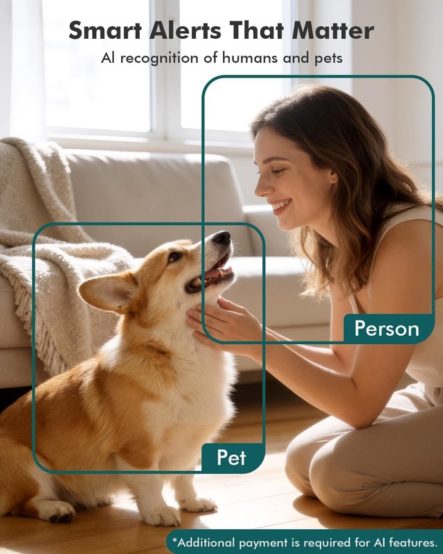 2K Indoor Security Camera 2 Pack, 360 Degree WiFi Pet Camera with Phone App, ... gallery