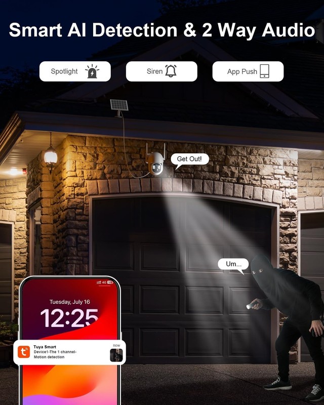 [1 YEAR NO MONTHLY FEES] Solar Powered No Wifi Camera Built-In 4G LTE SIM Card gallery