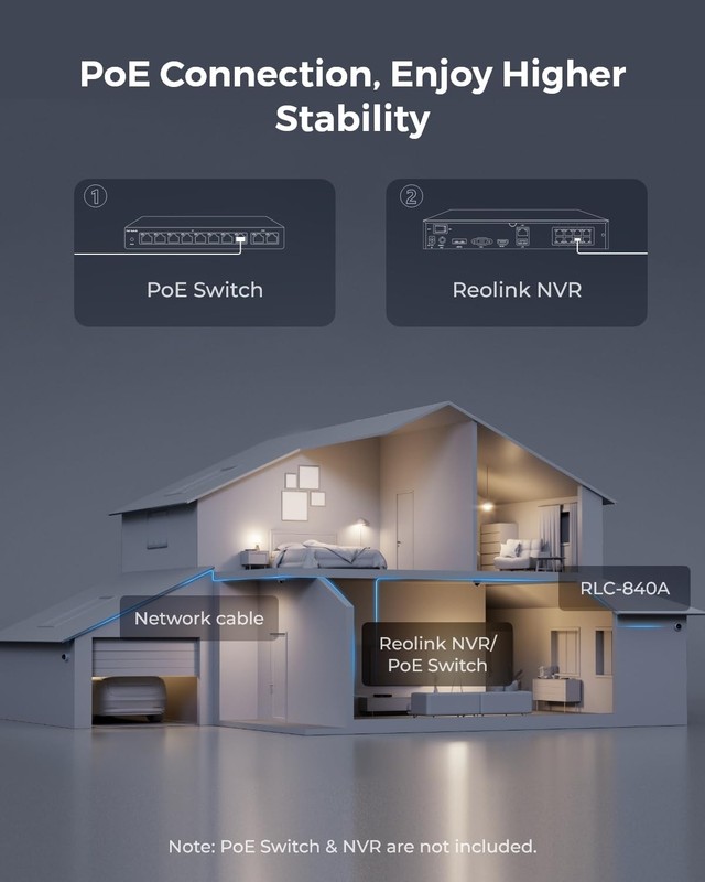REOLINK 4K/8MP PoE IP Security Camera, Turret Surveillance, Color Night Visio... gallery