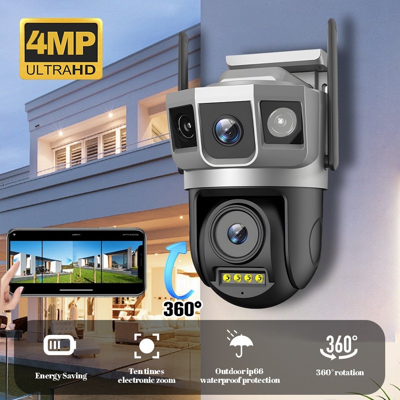 4 Camaras De Seguridad Wifi Exterior 1080P V380PRO Con Vision Nocturna Video US