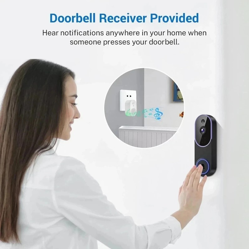 WiFi Ring Doorbell 1080P HD Security Wireless Camera Door Bell With Chime gallery