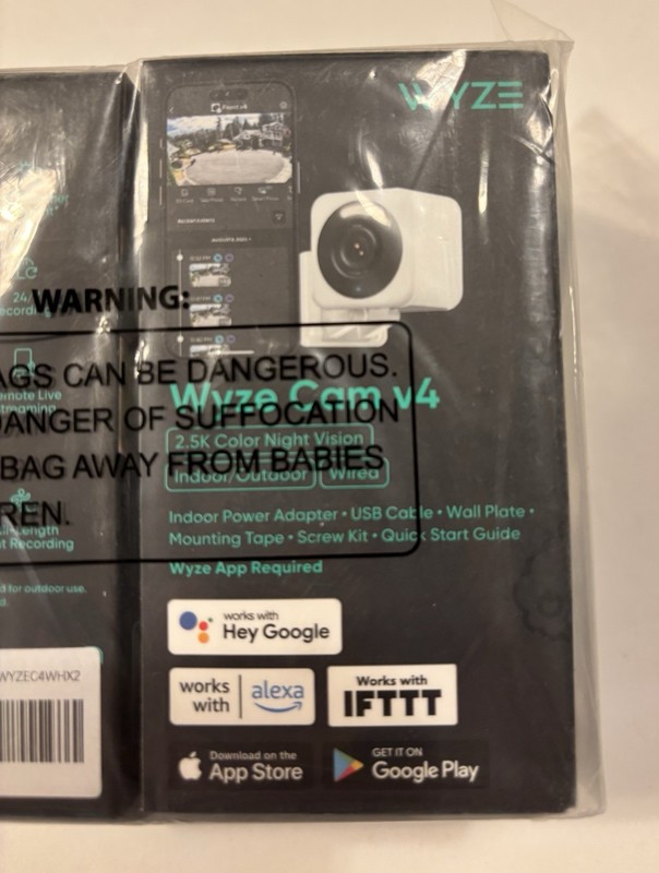 WYZE Cam v4 2.5K HD Wired Home Security Camera 2 pack gallery