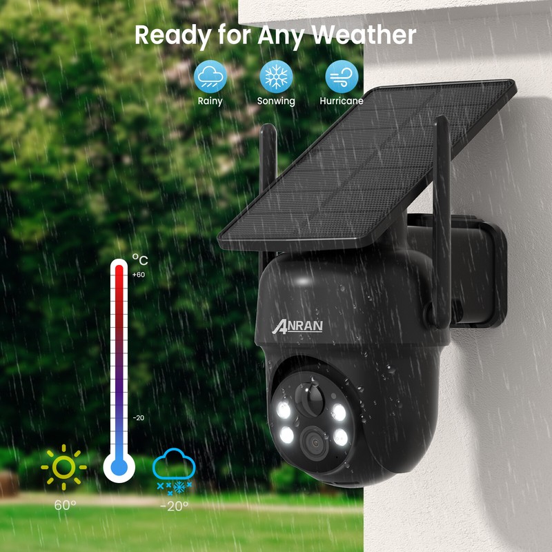 ANRAN Solar Battery Powered Wifi Audio Security Camera Outdoor Wireless PTZ 360° gallery