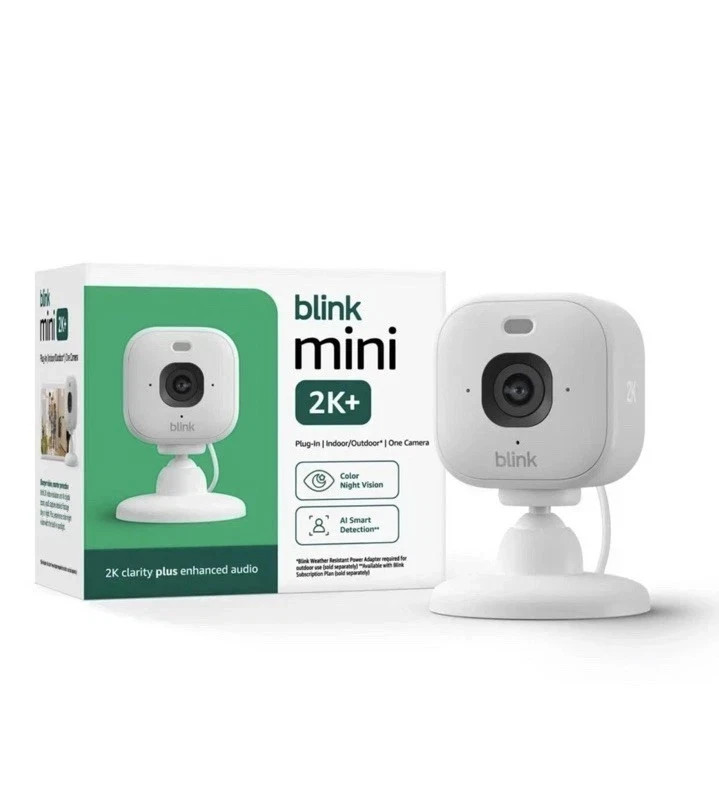 Blink Mini 2K+ 2K Plug-In Security Camera White Newest Model NEW SEALED gallery