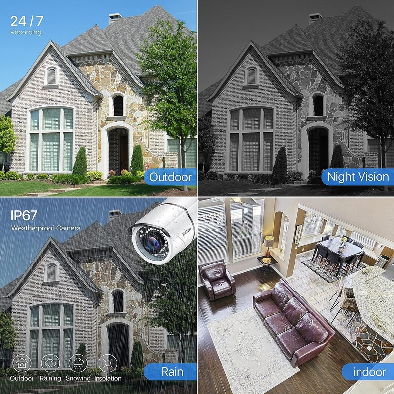 ZOSI 2.0MP 120ft 1080P Night Vision CCTV Security Outdoor TVI Bullet Camera gallery