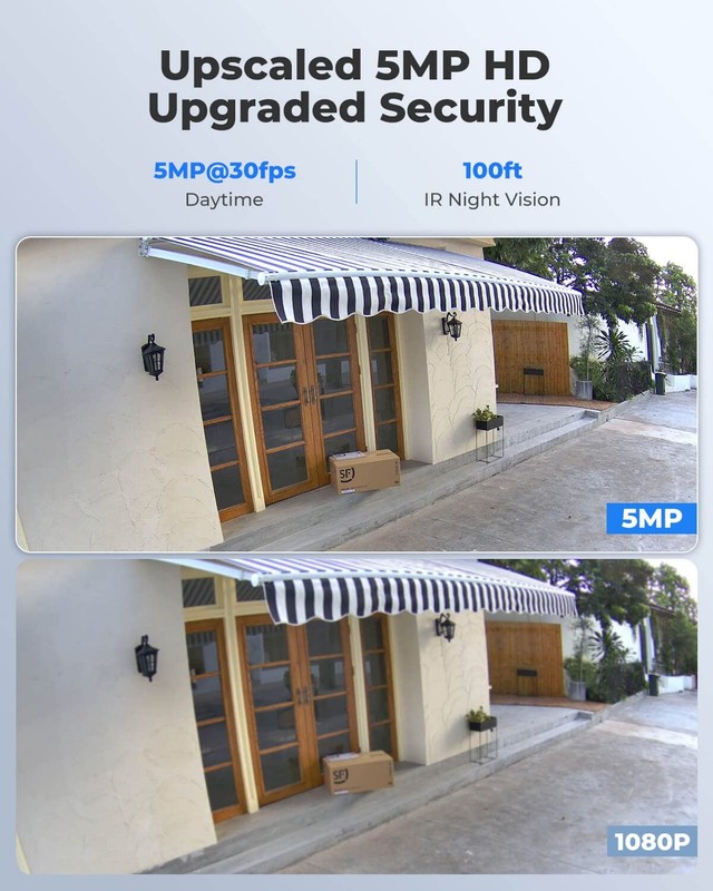 5MP PoE Security Camera, Outdoor Indoor Surveillance for home, Person/Vehicle... gallery
