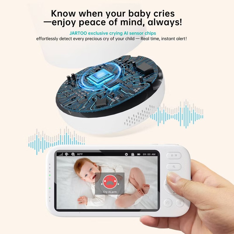 Jartoo 5.5" Video Baby Monitor - White gallery