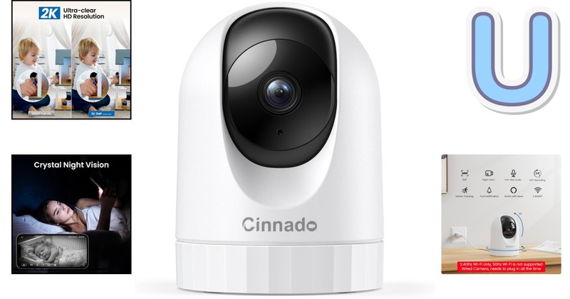 Smart 360° Indoor Camera - 2K Resolution, Motion Detection & Cloud Storage gallery