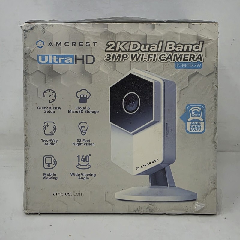 New Amcrest IP3M-HX2W UltraHD 2K Dual-Band WiFi IP Security Camera Night Vision