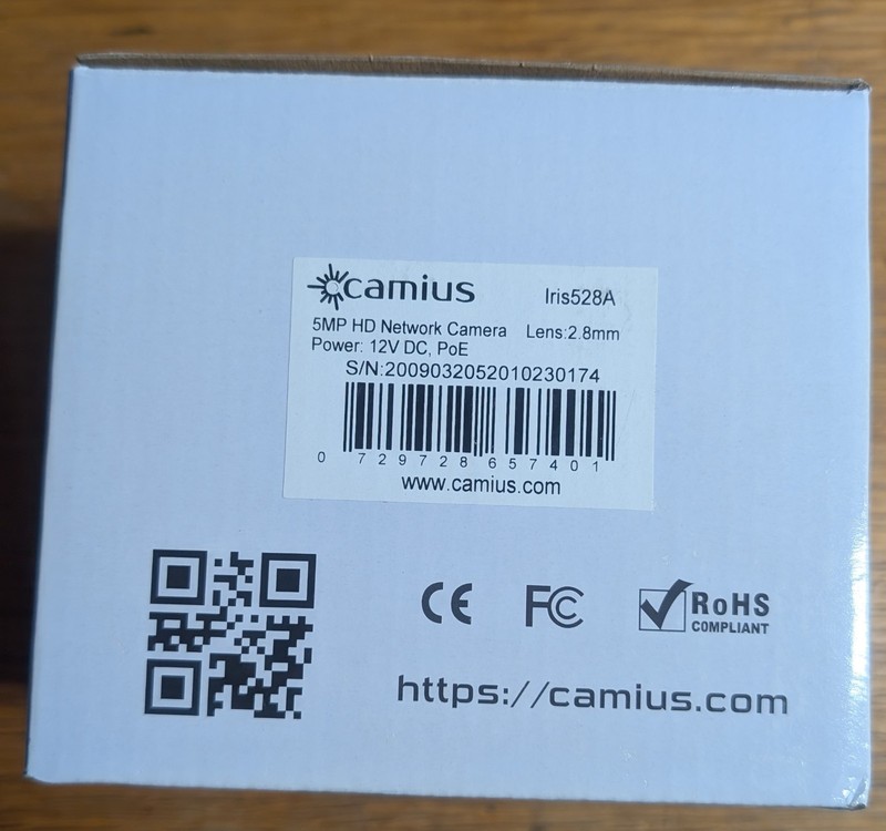 Camius POE indoor/outdoor Dome camera iris528a NEW in box