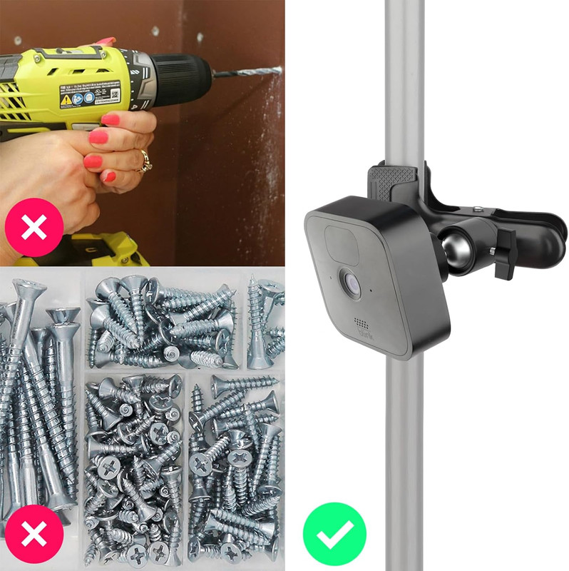 2 Pack Clip Clamp Mount for Blink Outdoor 4 (4Th Gen)/(3Rd Gen)/Xt/Xt2/Mini, Met gallery