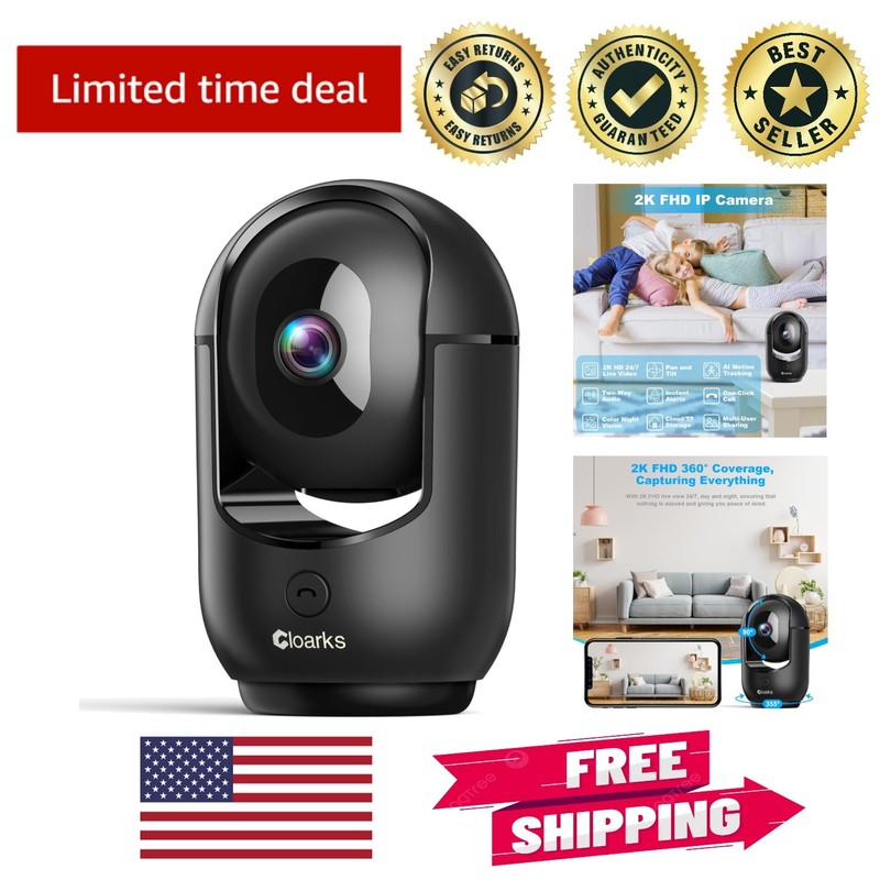 360° WiFi Indoor Camera with 2-Way Audio & Smart Tracking for Home Security