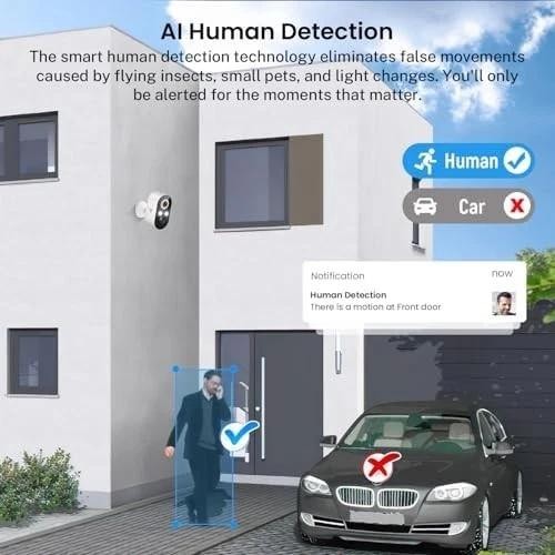 1080p Wireless Security Camera Ai Human Detect Night Vision Wifi gallery