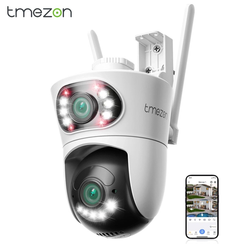 4MP Security Camera Dual Lens WiFi 360° Home Outdoor Waterproof with 2-Way Audio