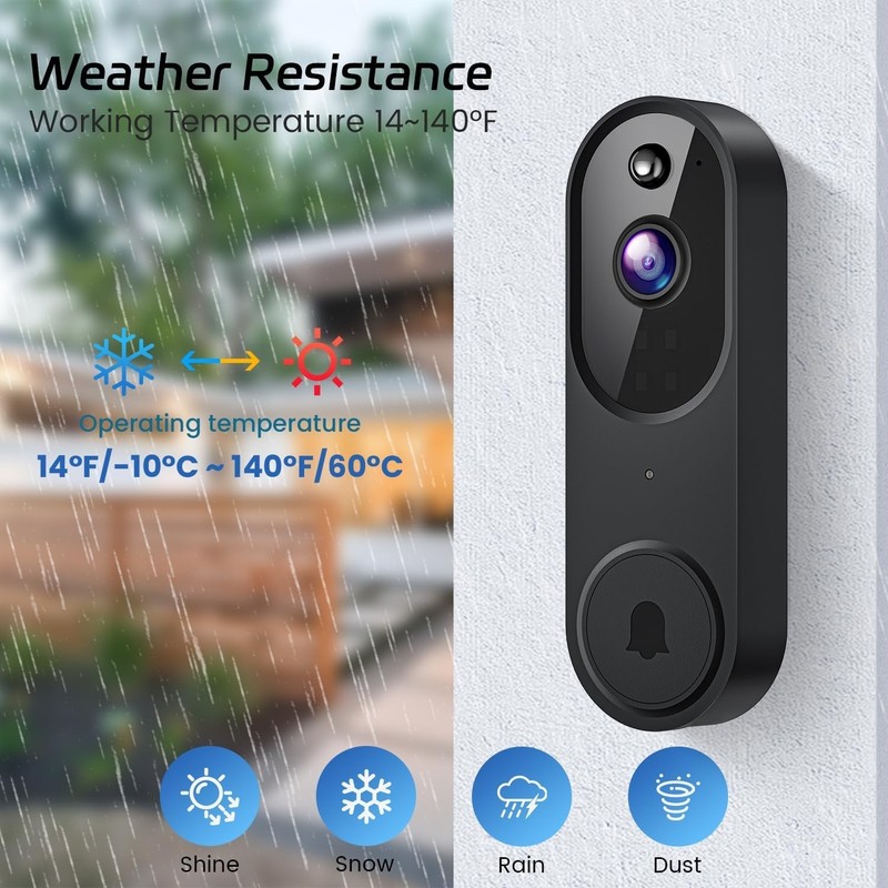 1080P Night Vision Wireless Doorbell - Smart Alerts & Two-Way Audio Integration gallery
