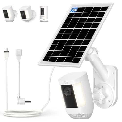 Solar Panel and 2-in-1 Wall Mount for Ring Cam, 7W Solar Charger 1-pack gallery
