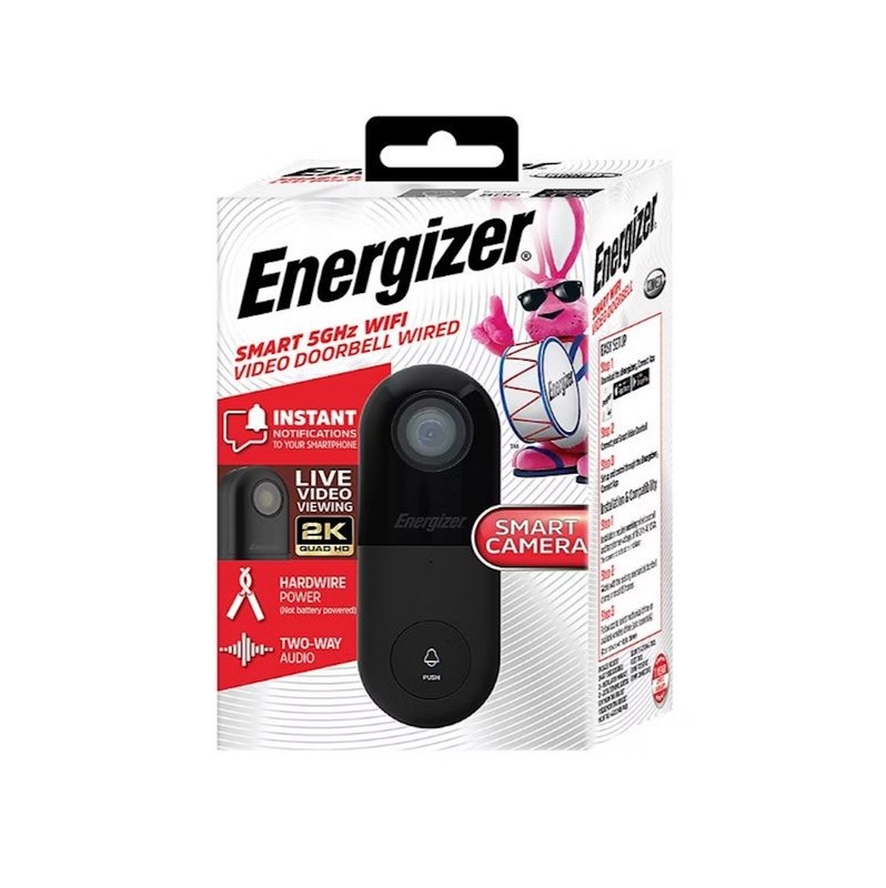Energizer Connect Smart 2K 5GHz Wired Video Doorbell E0D1-1002-2KB gallery