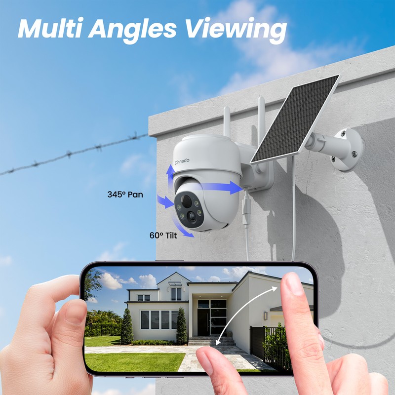 Cinnado Security Camera Outdoor,WiFi Outdoor Pan-Tilt 360°View Motion Detection gallery