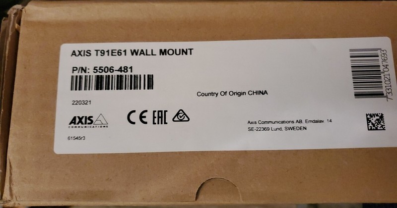 Axis T91E61 Wall Mounted Dome Security Camera (5506-481)