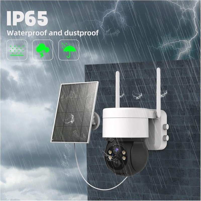 360° Security Camera PTZ WiFi IP Solar Powered Energy CCTV Home Outdoor Wireless gallery
