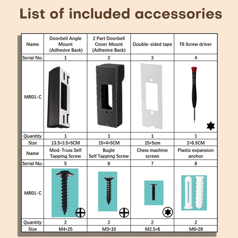 Anti-Theft Angle Adjustable Doorbell Coverd Mount Bracket for Ring Wired Door... gallery